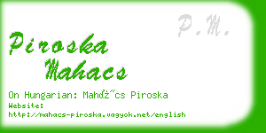 piroska mahacs business card